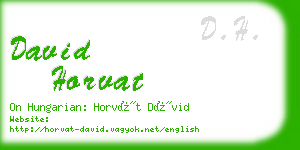 david horvat business card